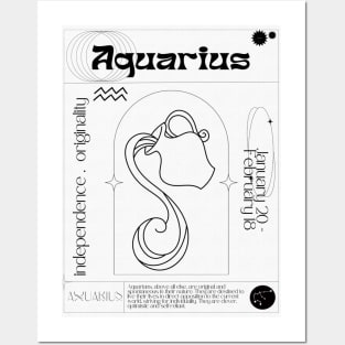 Aquarius Zodiac Sign Personality Card Posters and Art